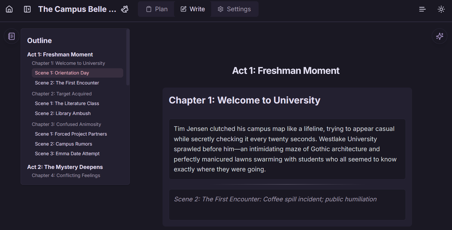 Concept Cache and Writing Environment (Dark)